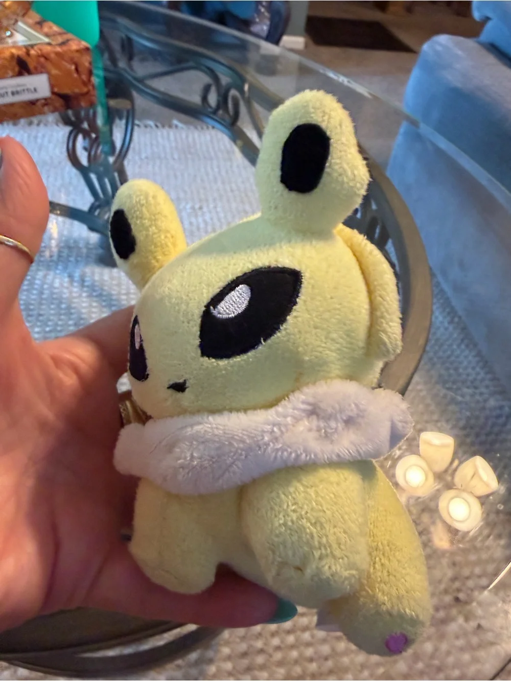 Pokemon Yellow Alien-Style Plush Pet Toy with Black Eye Accents 2010